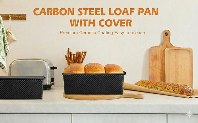 D'BakerAid™  Pullman Loaf Pan - Set of 2 / Ceramic Coating