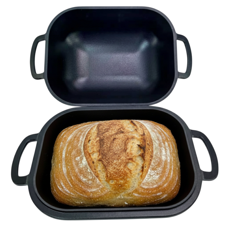 D'BakerAid™ Artisan Cast Iron Bread Pot / New Tech Enamel Coating 7qt 1
