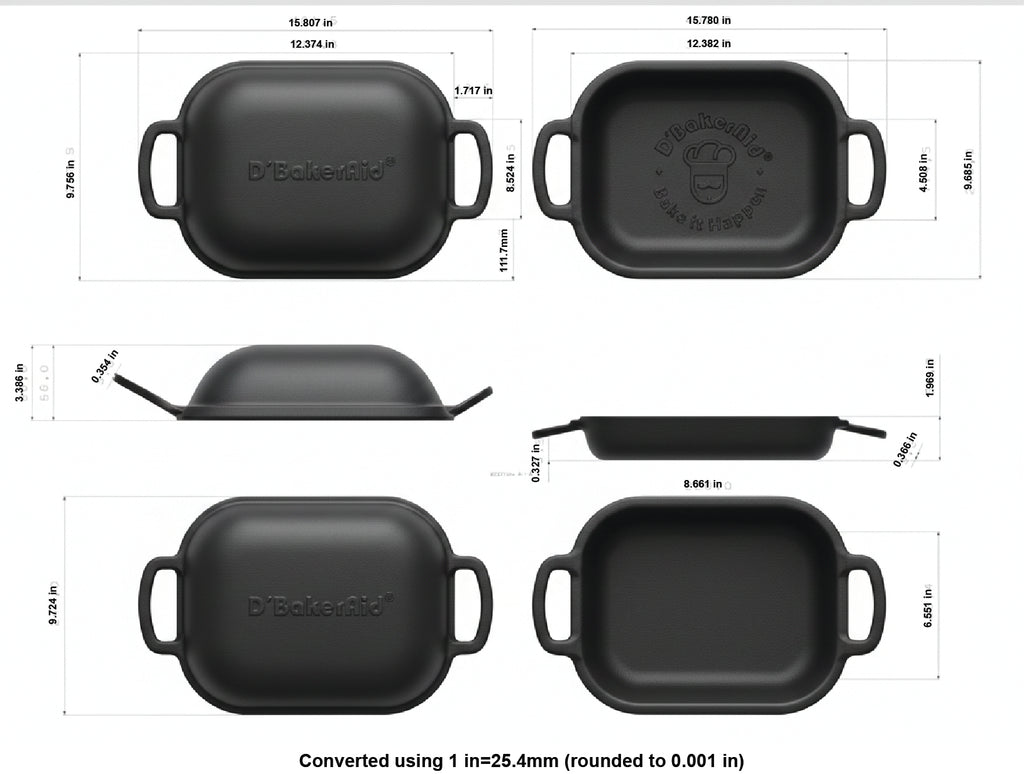 D’BakerAid™ Artisan Cast Iron Bread Pot / New Tech Enamel Coating 7qt